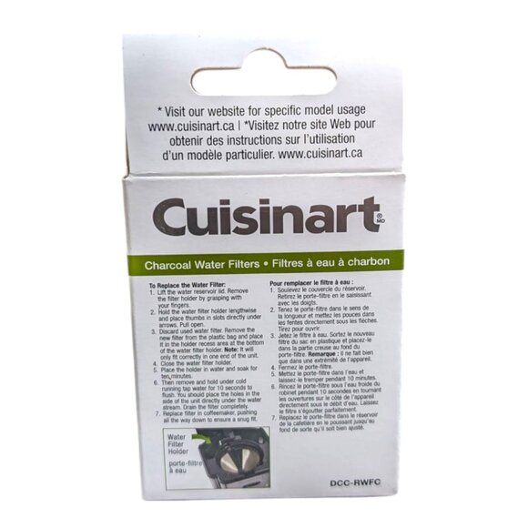 Cuisinart DCC-RWFC Replacement Charcoal Water Filters - 2 Filters - NEW in Box - Picture 2 of 6